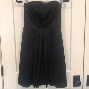 WHBM Black satin strapless dress size 0